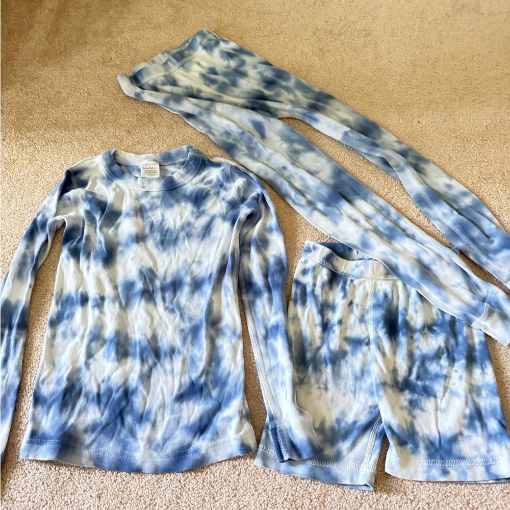 Hanna Andersson Blue and White Tie-Dye Pajama Set